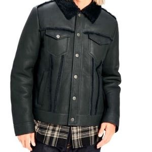 UGG Mens Clint Shearling Trucker Jacket Medium in Black. 🚨FREE SHIPPING🚨